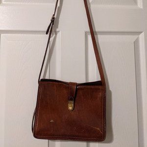Vintage Italian Brown Leather Hand Bag
